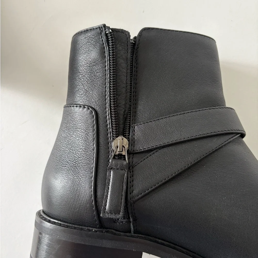 Aquatalia  Bree Black Leather Ankle Boots, NWOT Water Resistant